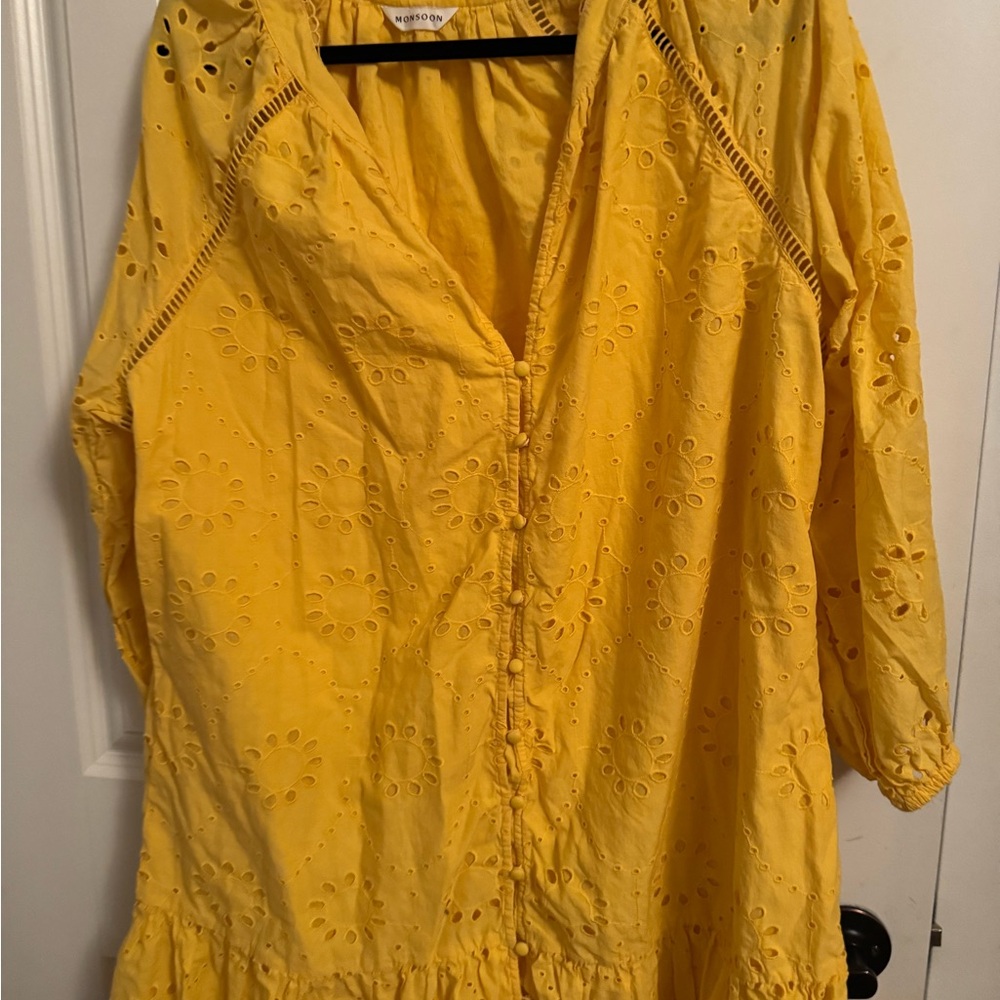 Yellow Eyelet Dress